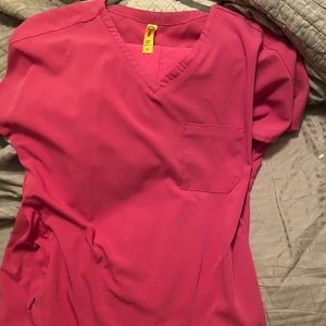 Pink scrubs set size S with joggers size S